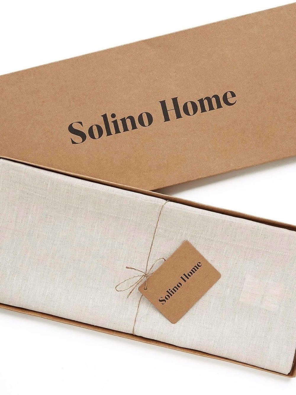 Solino Home 100 % pure linen table runner 14 x 108 ivory